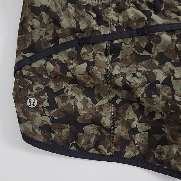 Lululemon Run Speed Short Mystic Jungle Fatigue Camo Green Black Stretch Size 6 - Picture 9 of 16